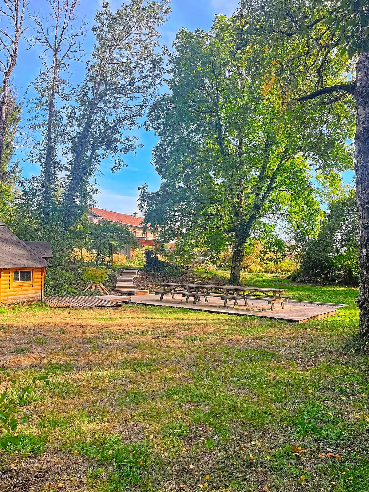 Le kota, sous les grands arbres du parc